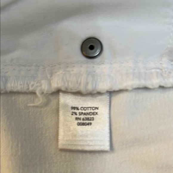 Christopher & Banks White Jean Shorts Size 14 5-Pocket Zipper Front Cotton Spand - Picture 6 of 6